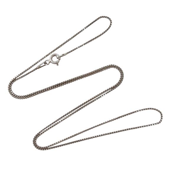 SU Box Chain Necklace | Italy Vintage Sterling Silver 925 | 20" - Picture 1 of 3